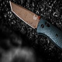 Benchmade Bailout Knife in Taiga Green with Tanto blade, showcasing its compact, tactical design and sturdy handle.