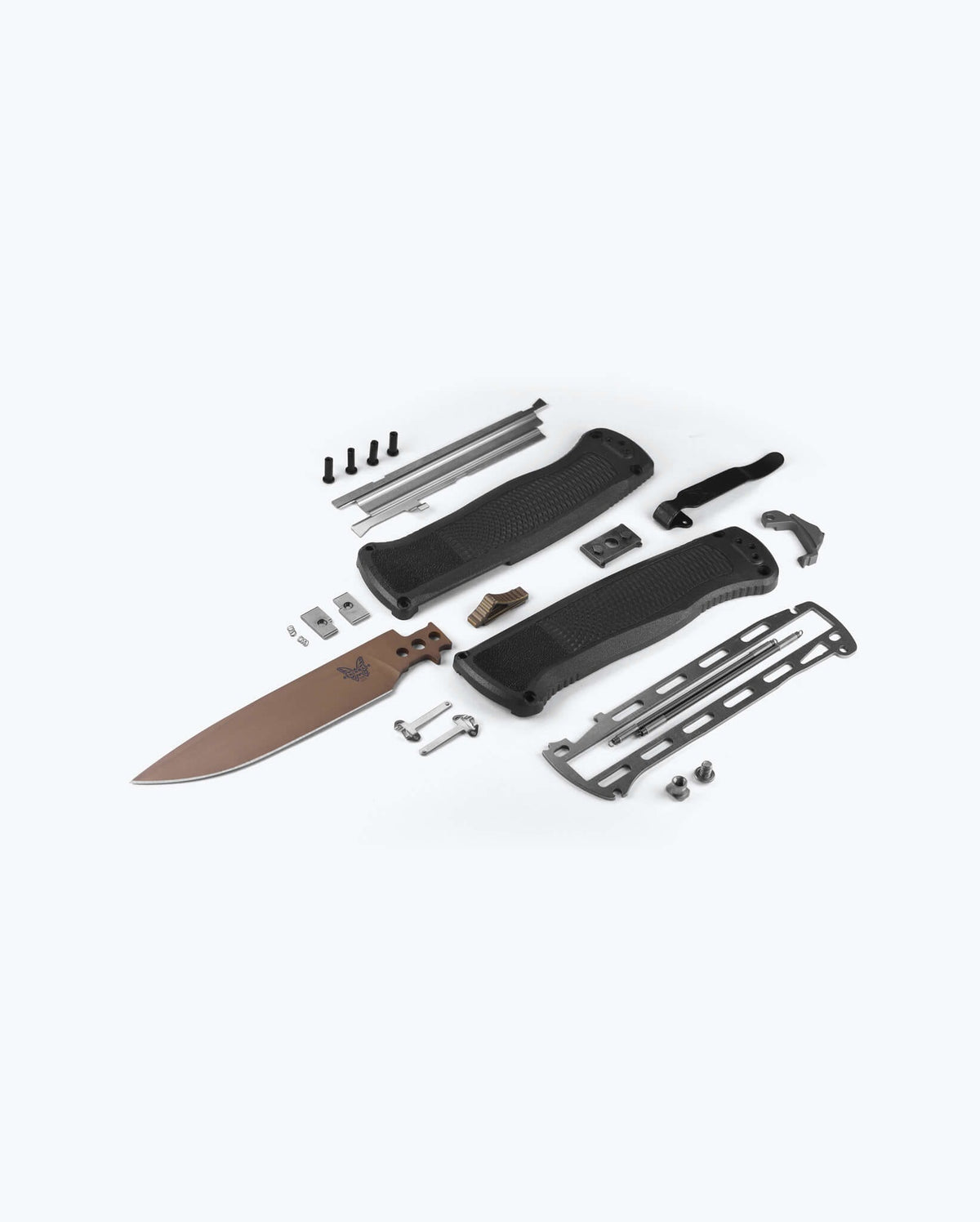 Benchmade Shootout® knife with CF-Elite® handle and drop-point blade, showcasing a sleek, durable folding knife design.