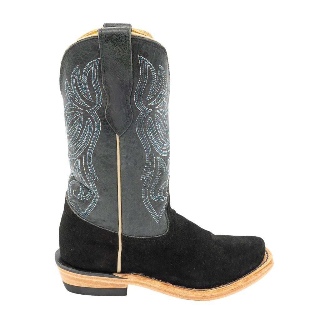 Fenoglio Boot Co. Kids Black Roughout w/Black FG001 - view 1