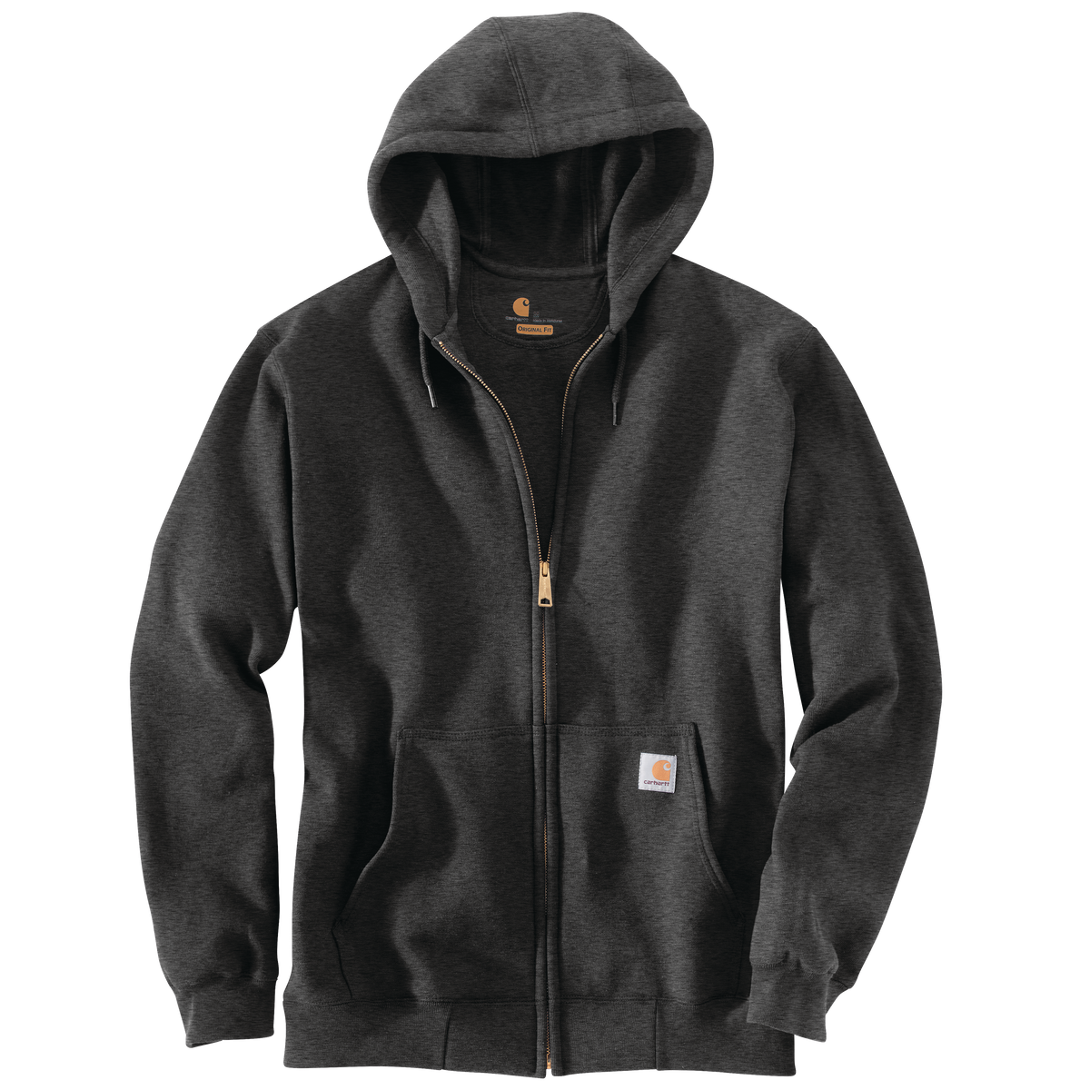 Carhartt Men's Marquette Full-Zip Sweatshirt in Carbon Heather, lightweight zip-up sweatshirt with a comfortable fit and casual style.