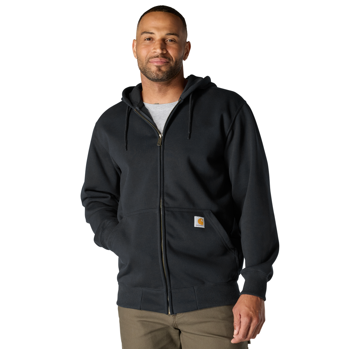 Carhartt Men's Paxton Full Zip Sweatshirt, Black – front