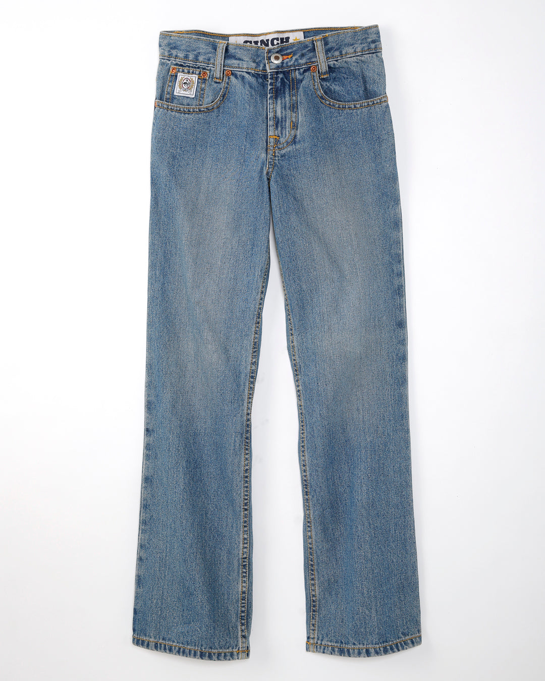 Cinch Boys' White Label Regular Fit Jean, Medium Stone – front