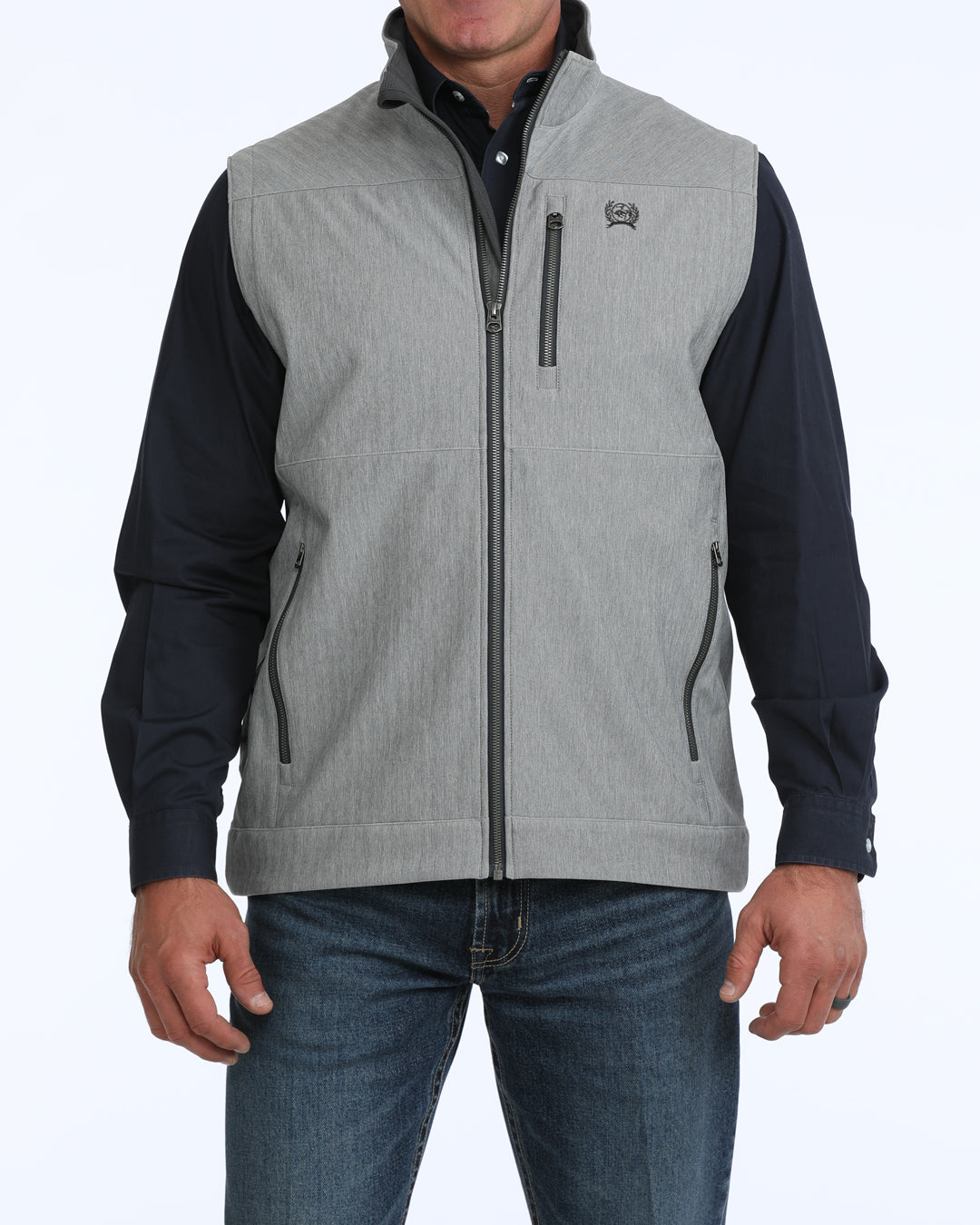 Cinch Men's Bonded Vest, Gray – front