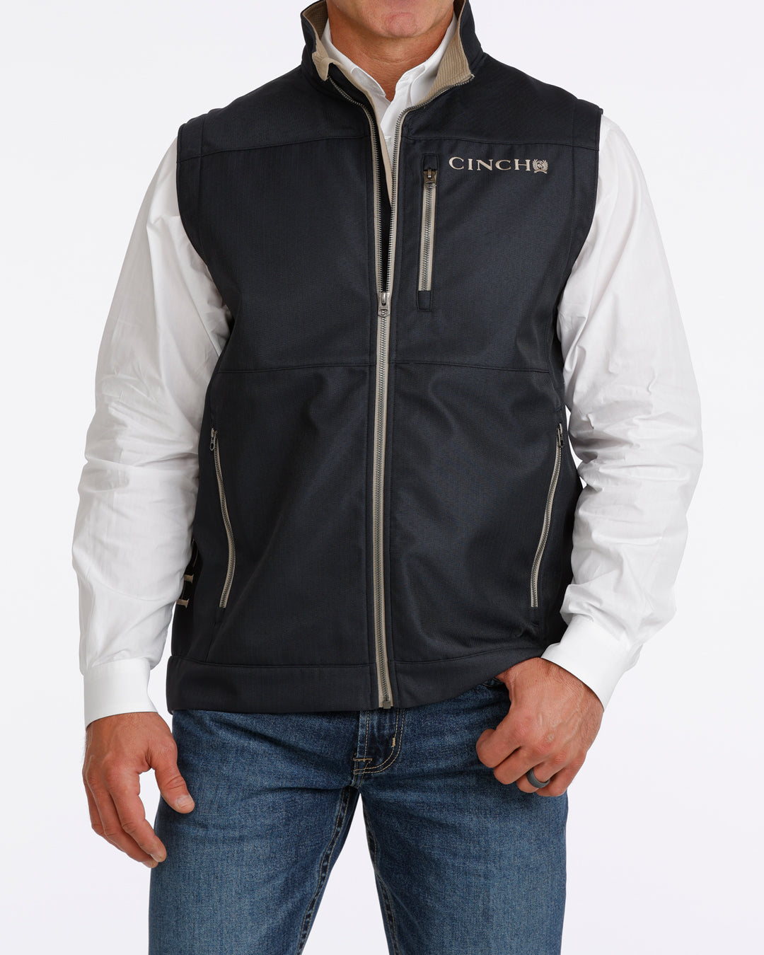 Cinch Men's Bonded Vest, Navy – front