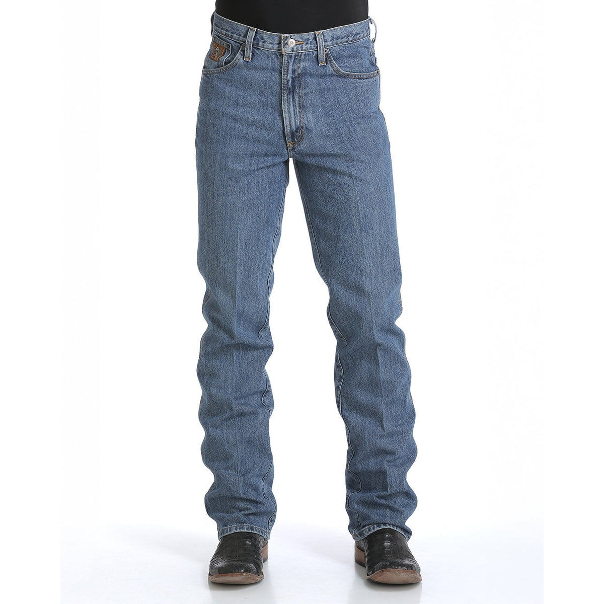 Cinch Men's Bronze Label Slim Fit Rigid Jean, Medium Stone – front