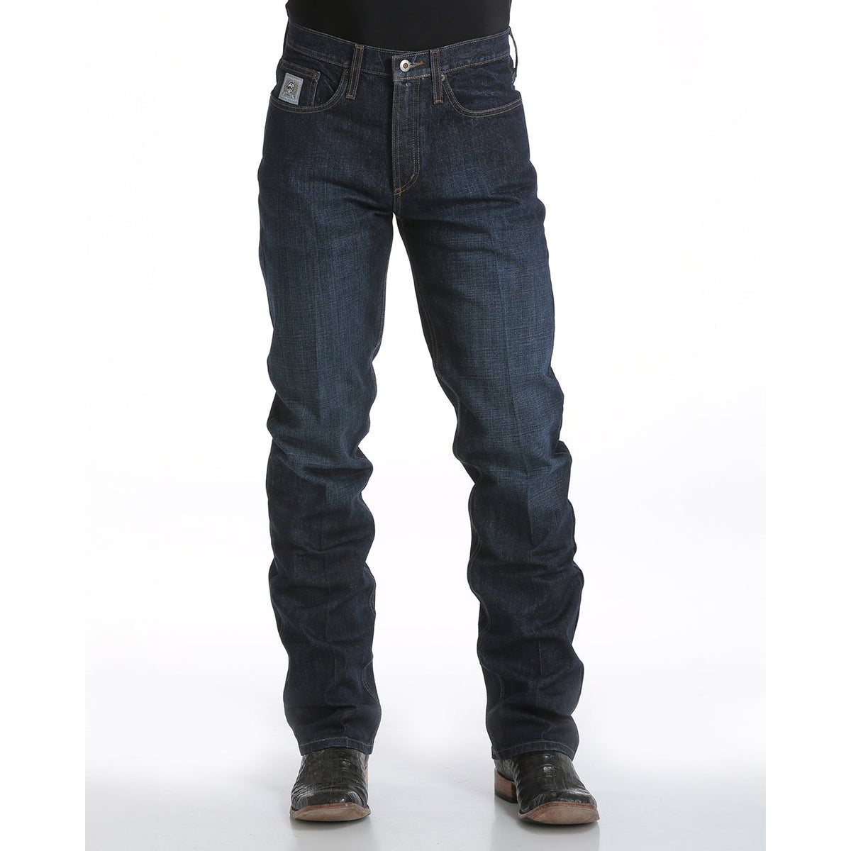 Cinch Men's Silver Label 002 Slim Fit Rigid Jean, Dark Stone – front