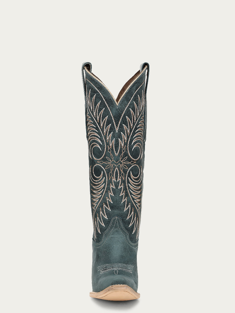 Circle G by Corral Women's Embroidery Snip Toe Cowboy Boot, Distressed Blue – front