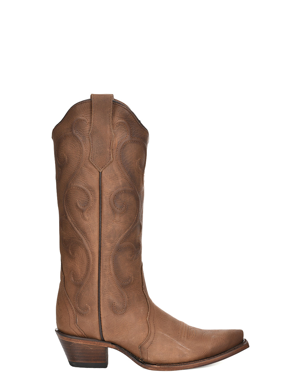 Circle G by Corral Women's Embroidered Snip Toe Boot, Cinnamon Brown – side