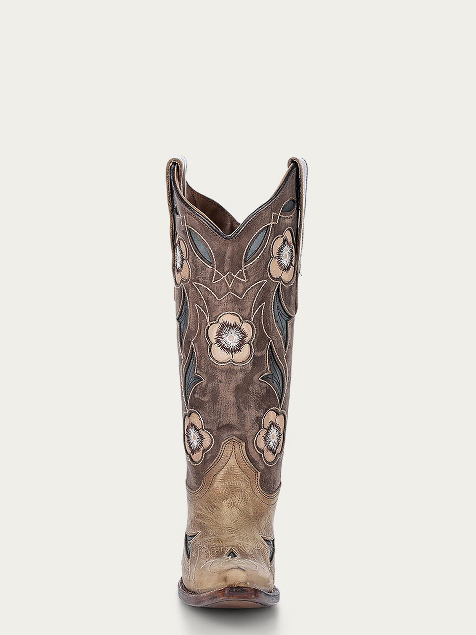Circle G by Corral Women's Inlay and Embroidery Snip Toe Cowboy Boot, Sand – front