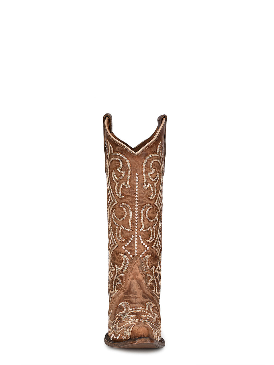 Circle G by Corral Women's Sequin Embroidery Snip Toe Cowboy Boot, Brown – front