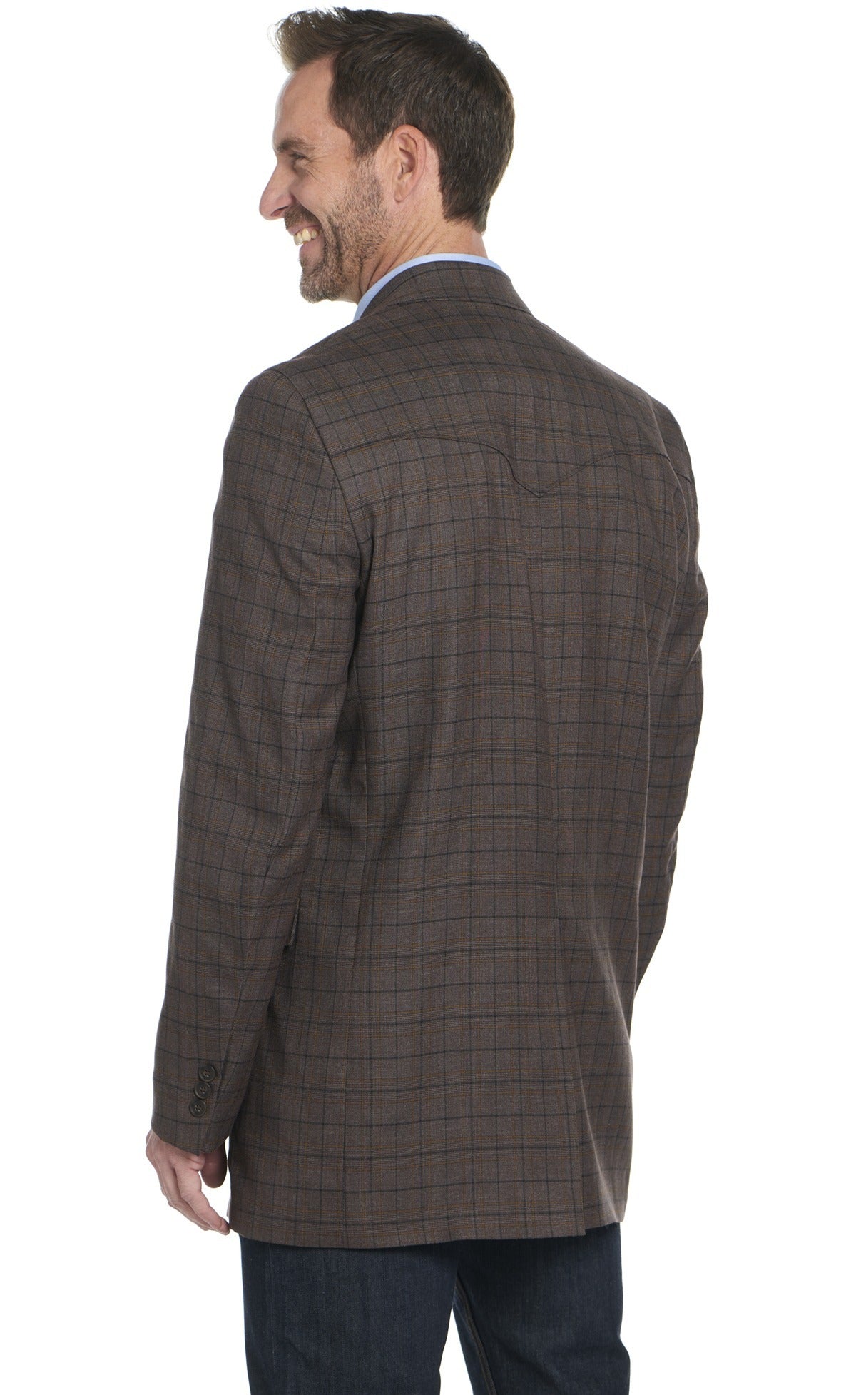 Circle S Mens Brown Plaid CC4648 - view 2