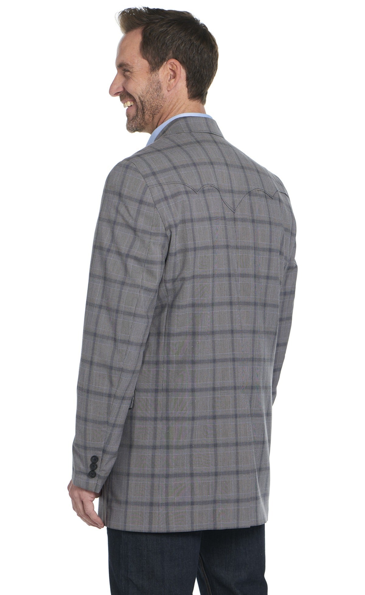 Circle S Mens Grey Plaid CC1043 - view 2
