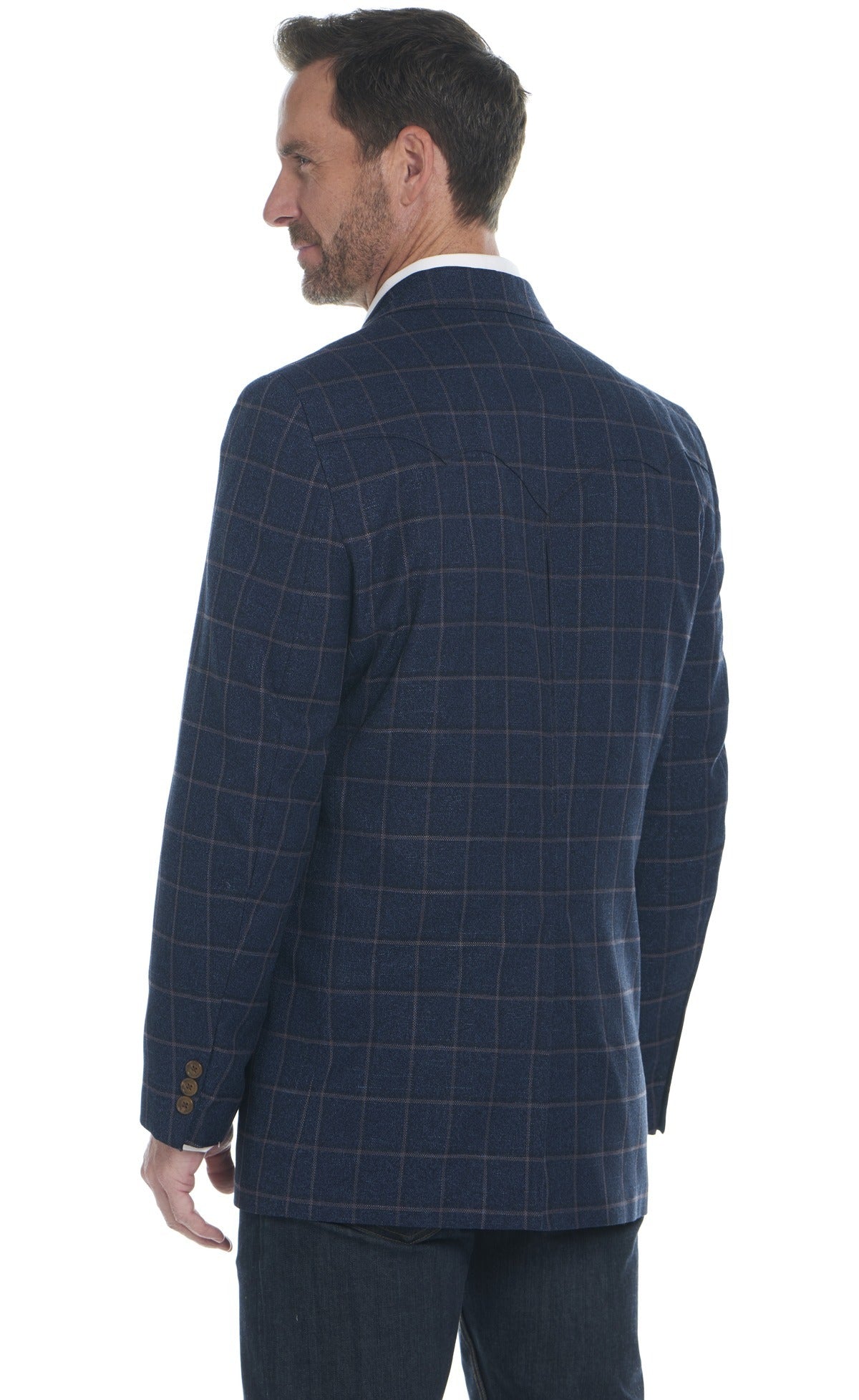 Circle S Mens Navy Windowpane CC3301 - view 2