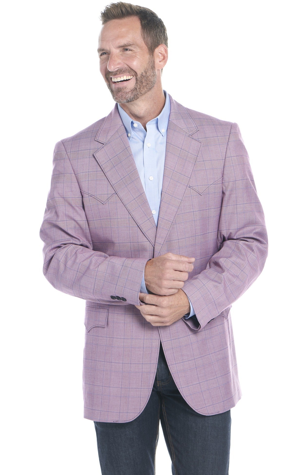 Circle S Mens Purple Plaid CC3354 - view 1