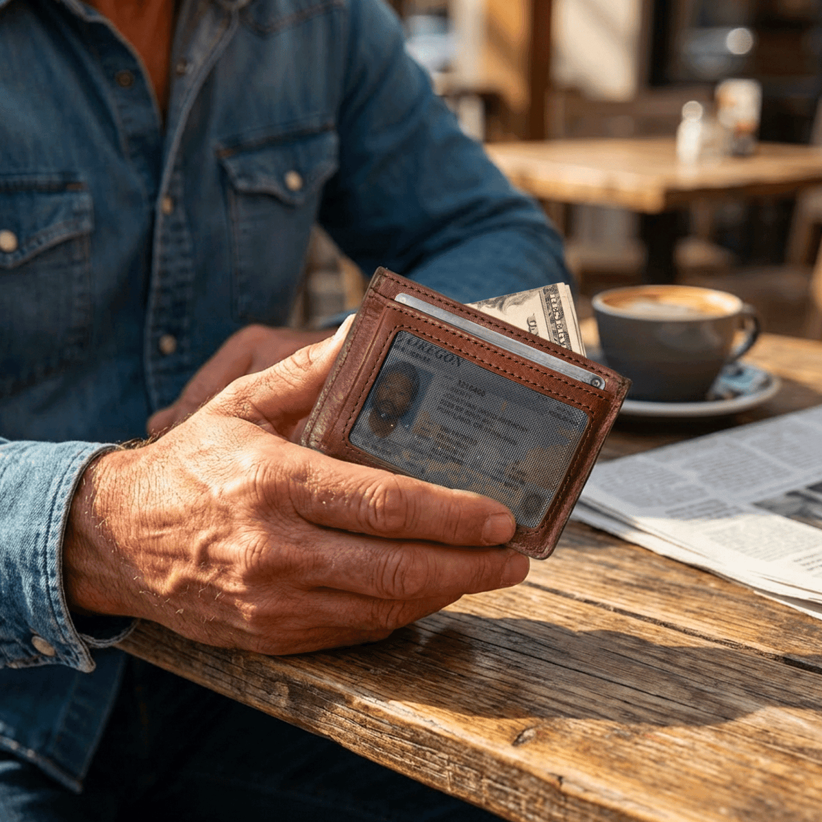 Will Leather Goods classic front pocket card case wallet with compact design and leather finish.