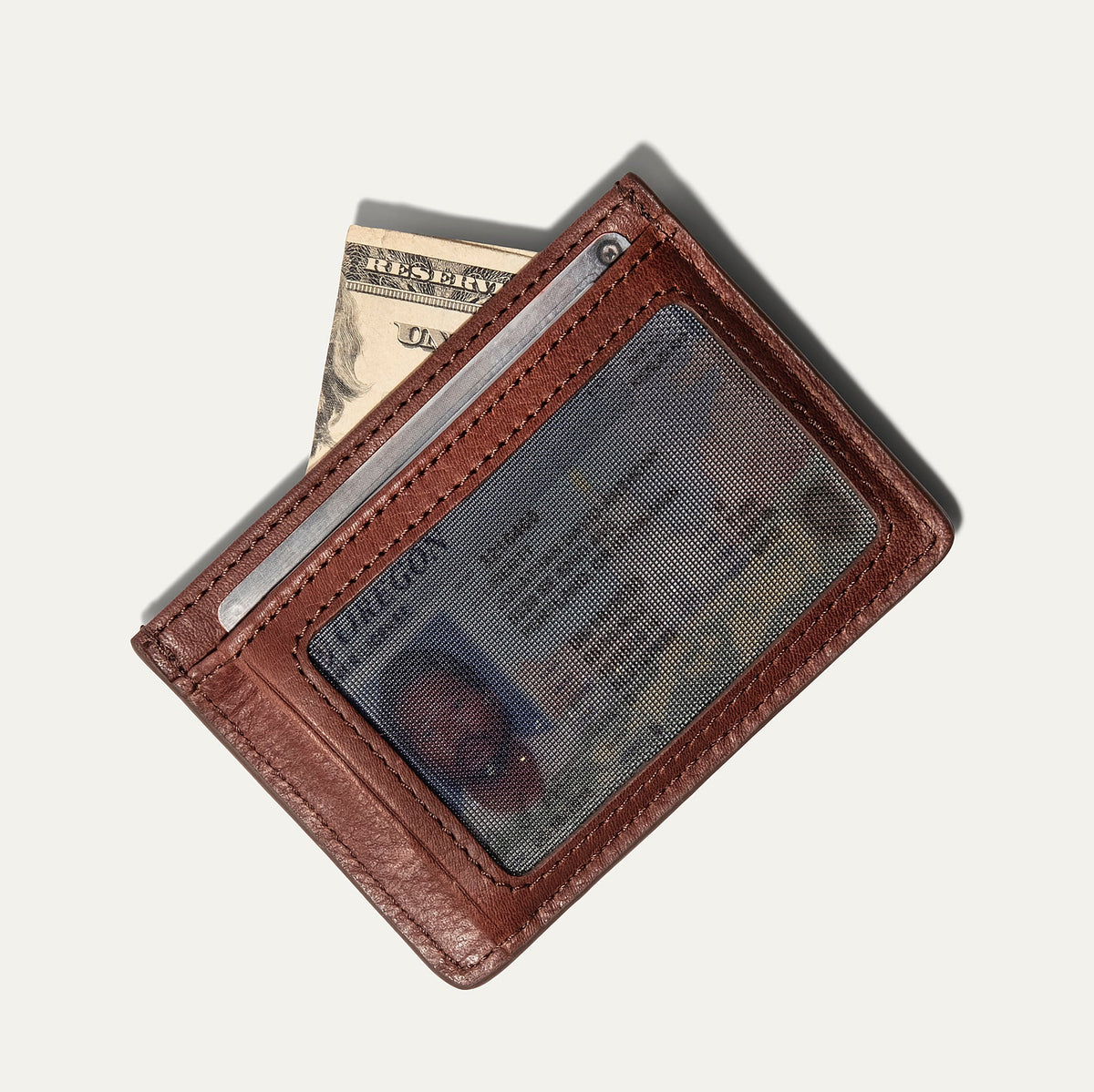 Will Leather Goods classic front pocket card case wallet showing smooth leather exterior and compact design.