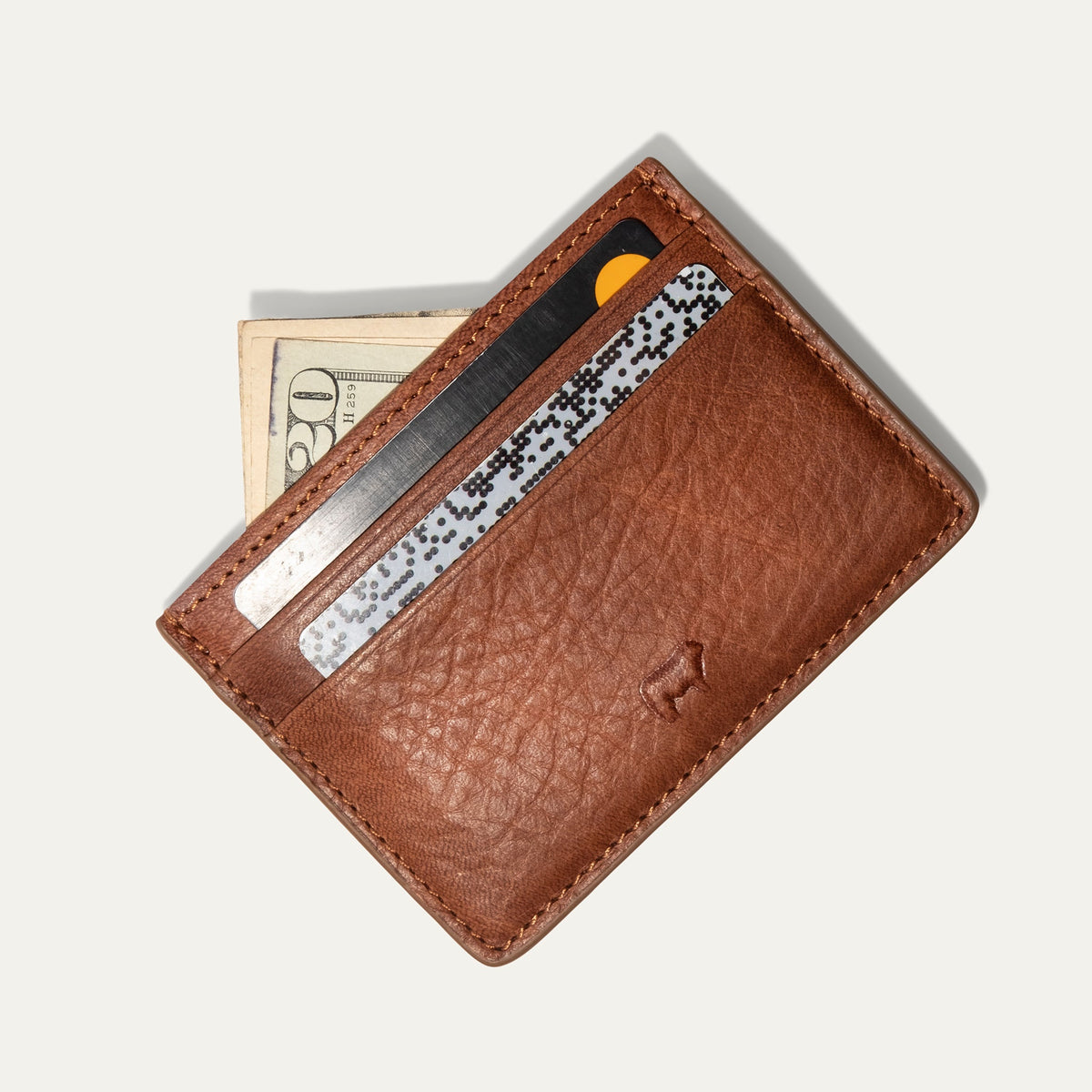 Will Leather Goods classic front pocket card case wallet with sleek leather design and multiple card slots.