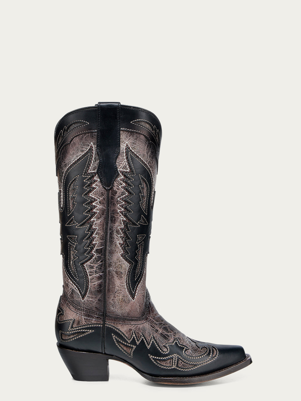 Corral Women's Eagle Overlay Snip Toe Tall Cowboy Boot, Brown – side