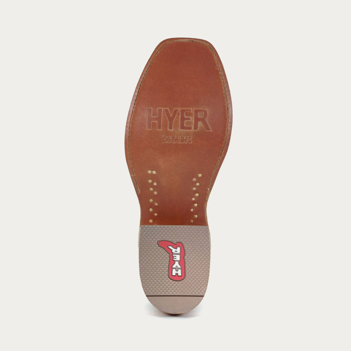 HYER Men's Culver cowboy boots in black with grass accents, featuring leather construction and traditional Western styling.