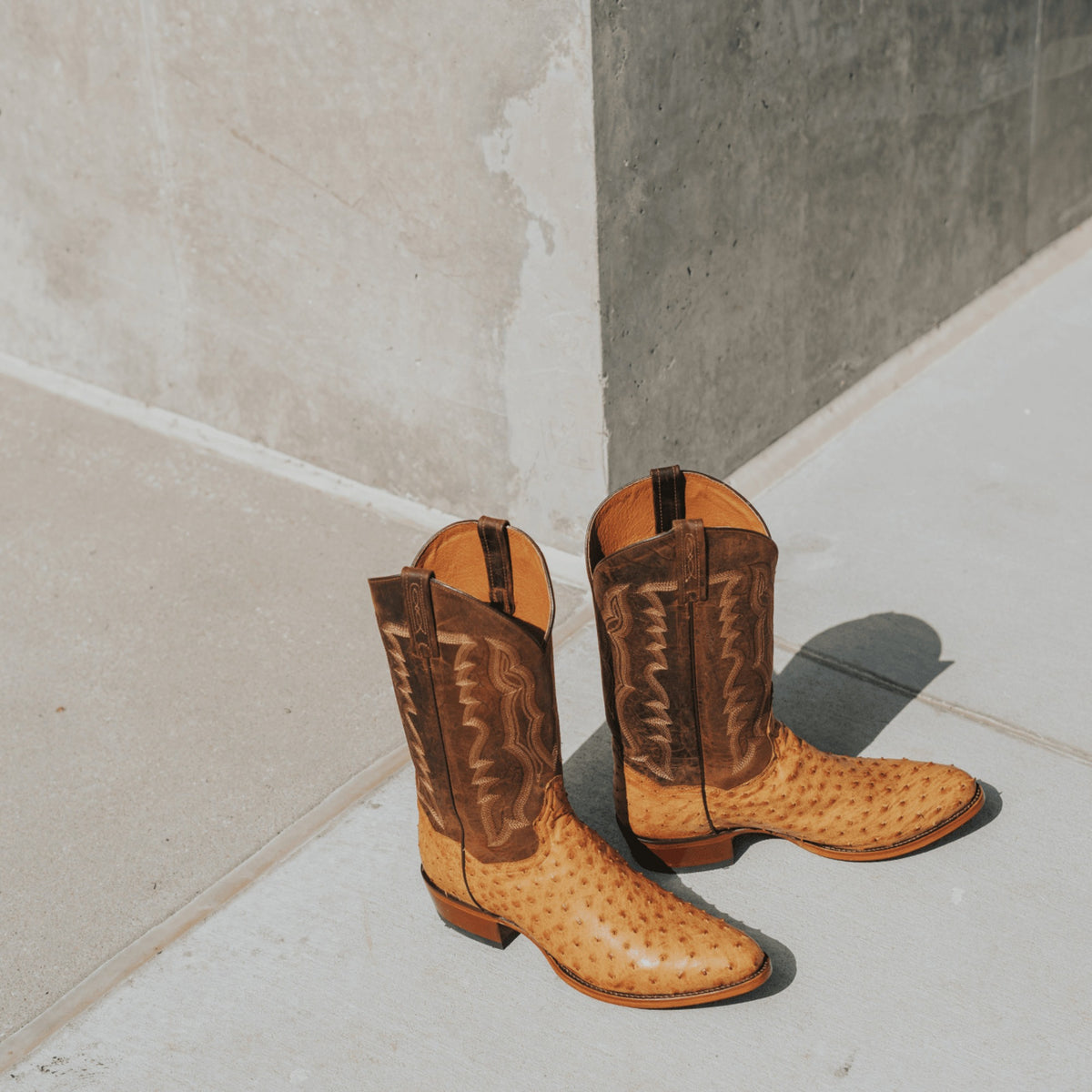 Dan Post Men's Gehrig Full Quill Ostrich Boot, Saddle – lifestyle