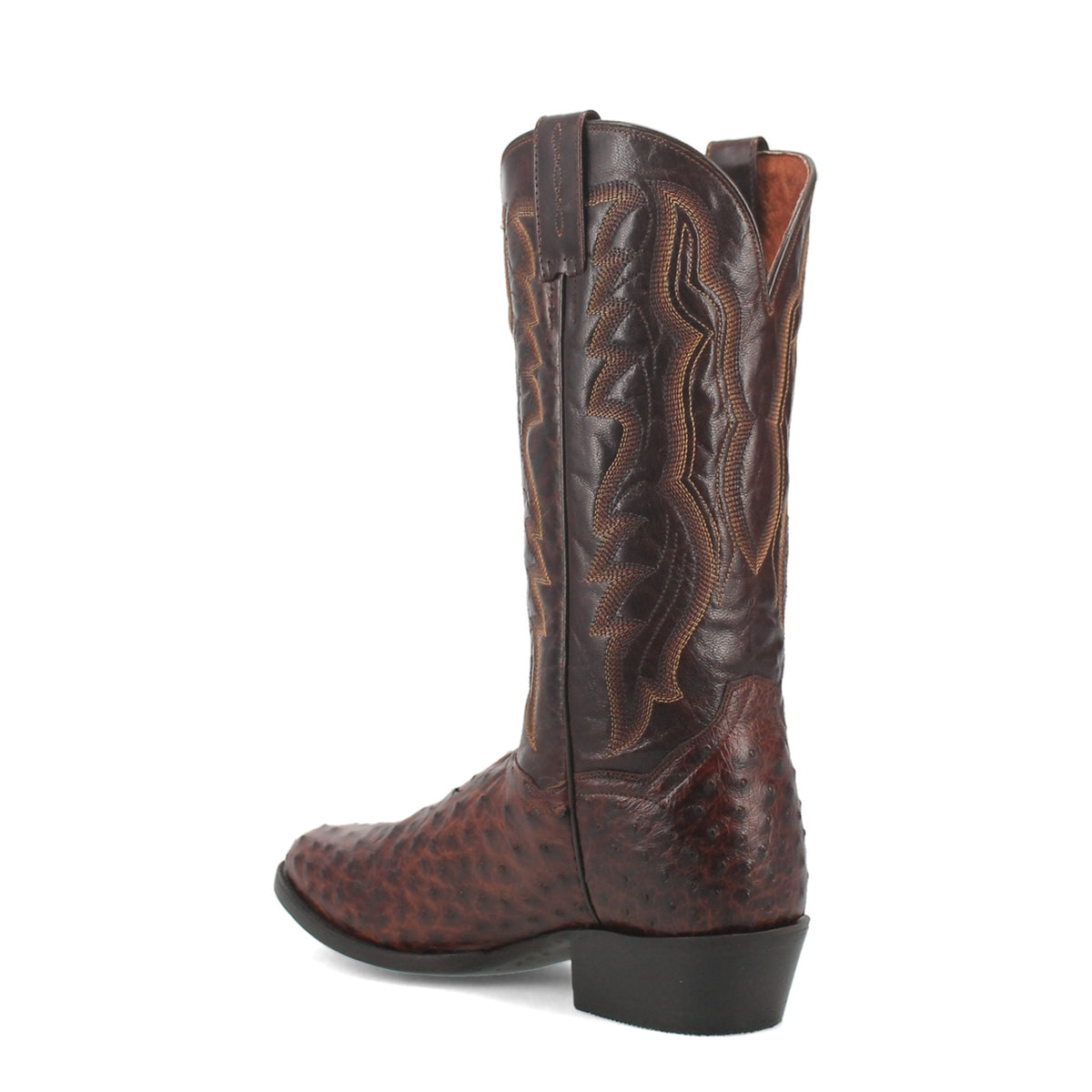 Dan Post Men's Pershing Full Quill Ostrich Boot, Brass – 3-4 back