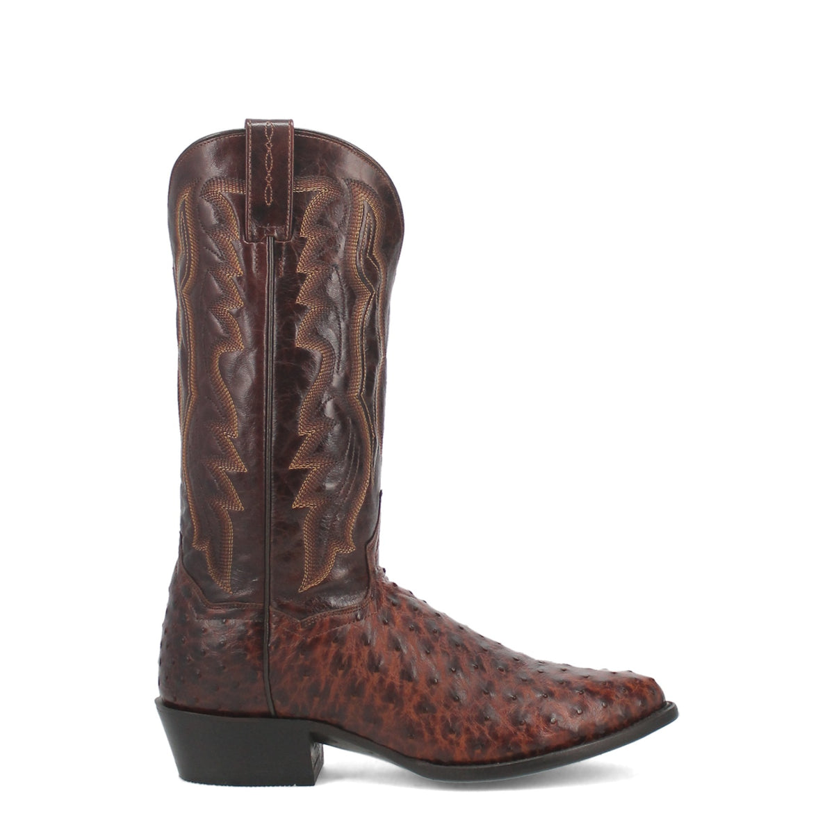 Dan Post Men's Pershing Full Quill Ostrich Boot, Brass – side