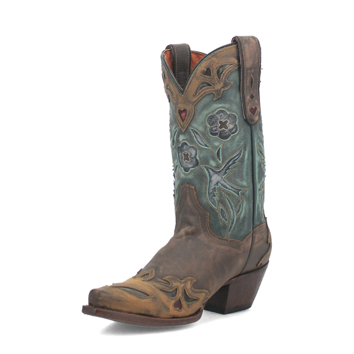 Dan Post Women's Vintage Bluebird Boot, Chocolate – 3-4 front inside