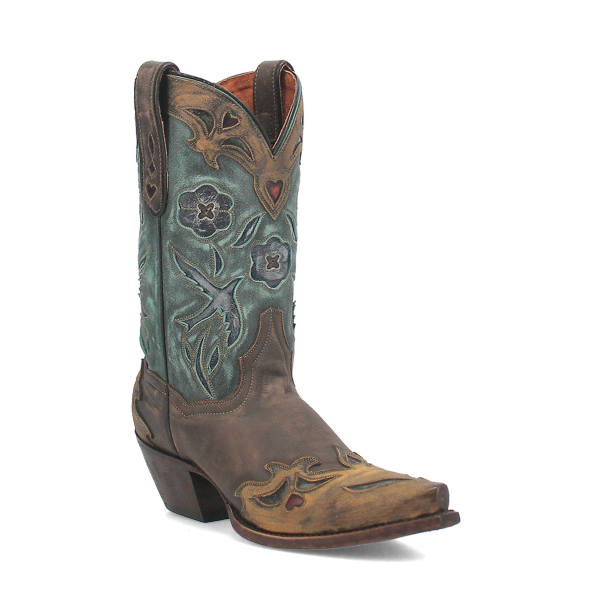 Dan Post Women's Vintage Bluebird Boot, Chocolate – 3-4 front