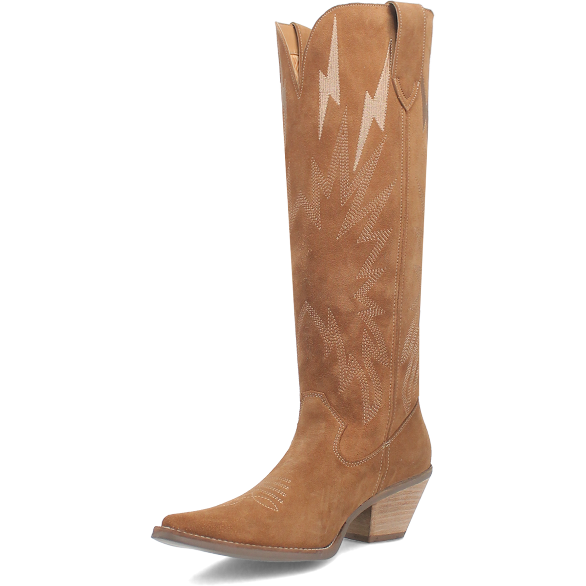 Dingo Women's Thunder Road camel boots with rugged leather design and Western-style stitching.