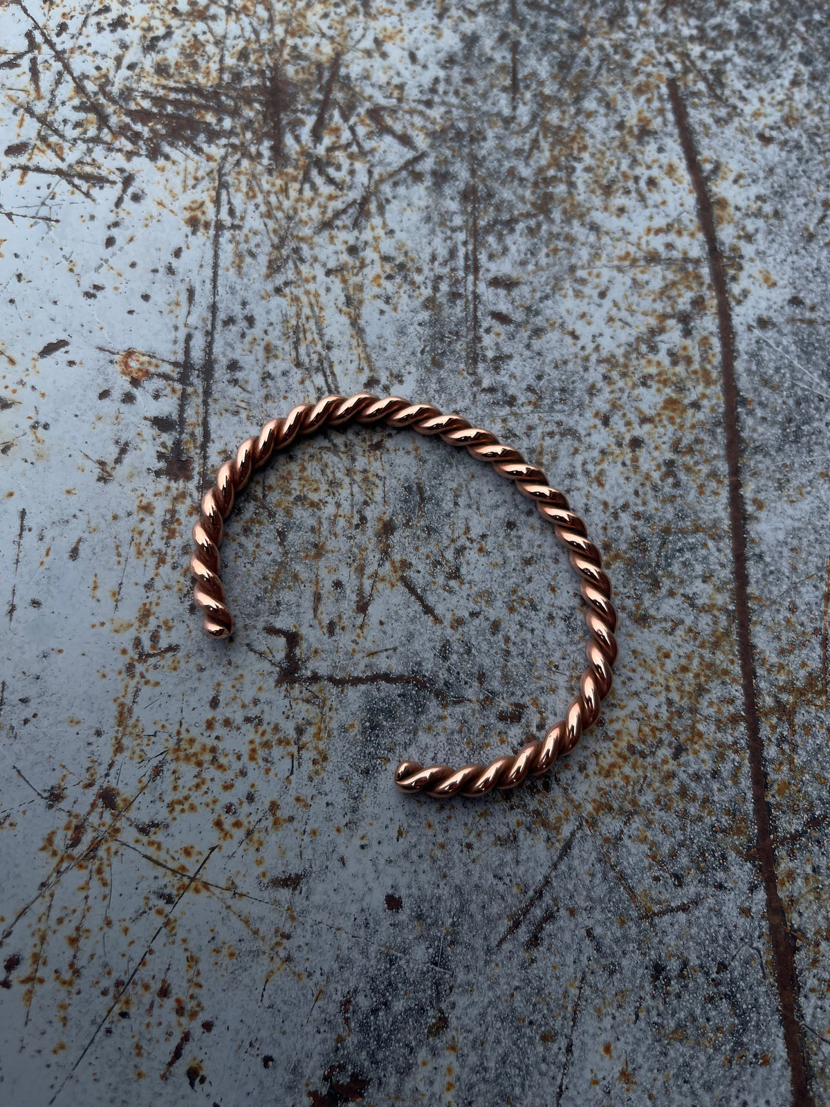 Boles Silver double twisted handmade copper cuff bracelet for unisex jewelry, featuring a sleek, artisanal design.