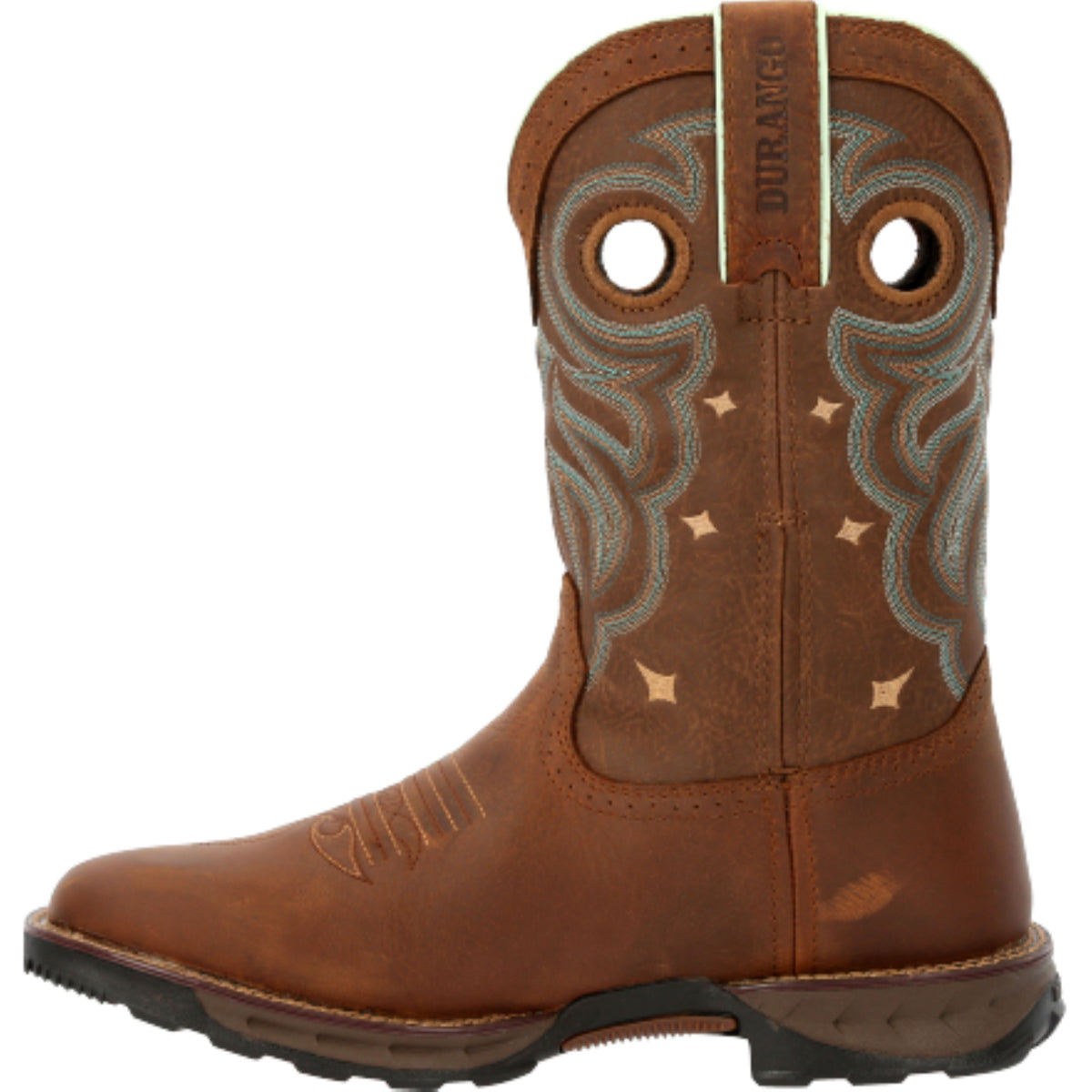 Durango Maverick women's waterproof work boots with rugged leather and slip-resistant soles, designed for durability and comfort.
