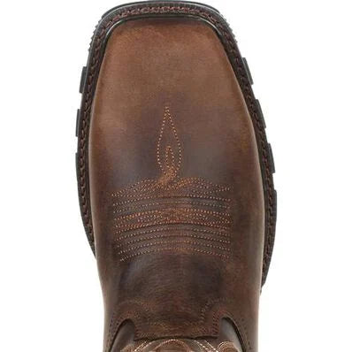 Durango Men's Maverick XP Steel Toe Waterproof Work Boot, brown – toe detail