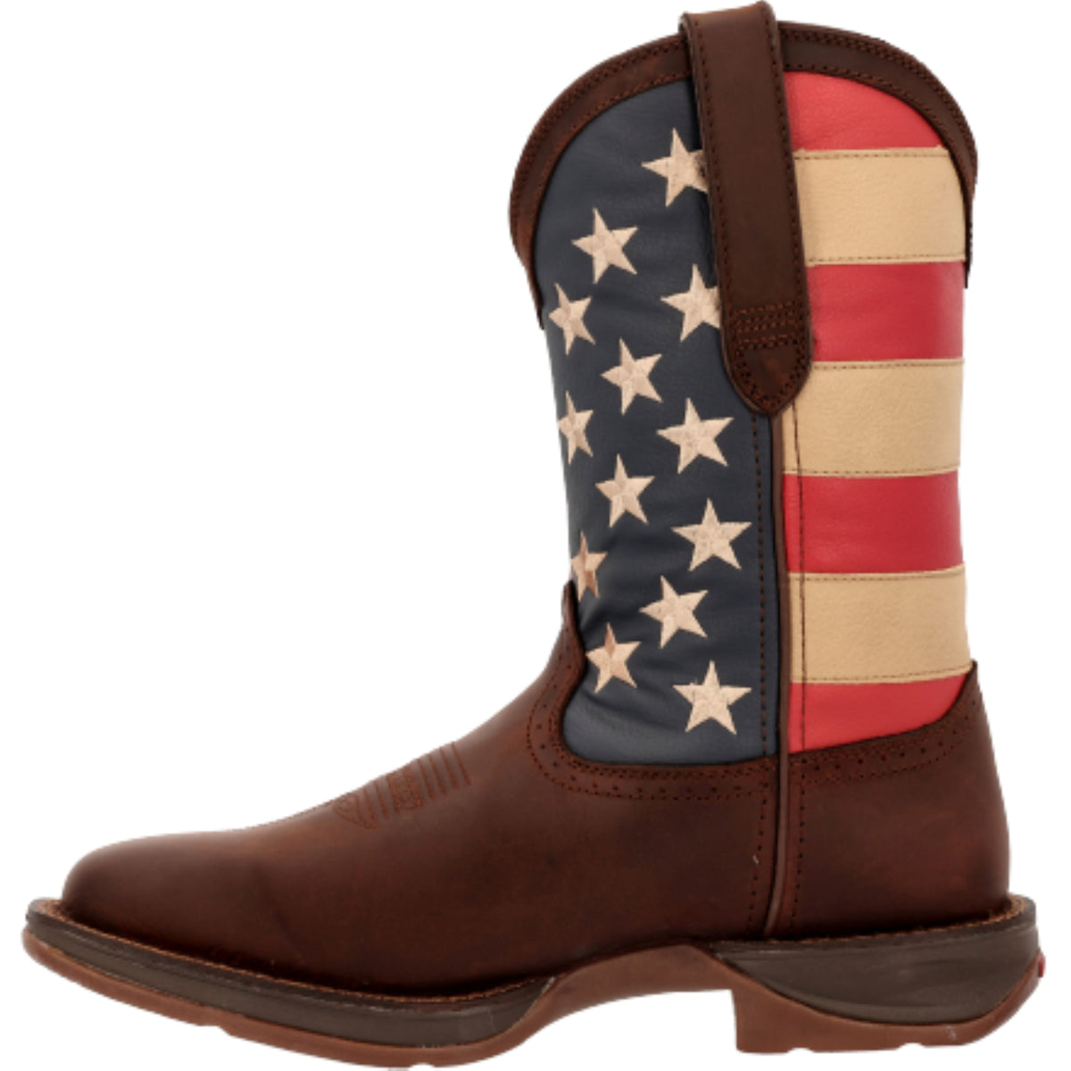 Durango Men's Patriotic Western Flag Boot – side, opposite boot