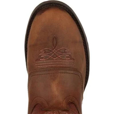 Durango Men's Rebel Saddle Western Boot, Brown – toe detail