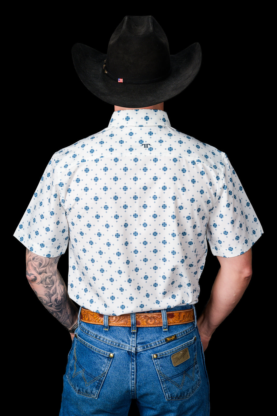 Ferrell Brand Men's Beau Button-Up Short Sleeve Shirt, White – back