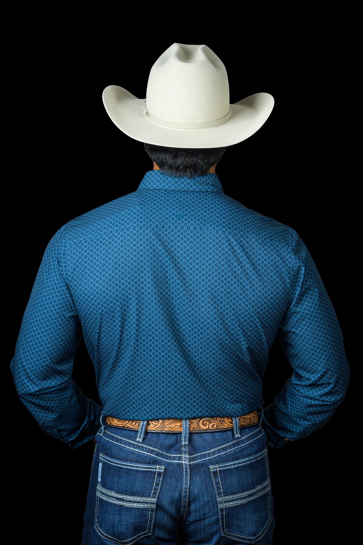 Ferrell Brand Men's Frost Button-Up Long Sleeve Shirt, Blue – back