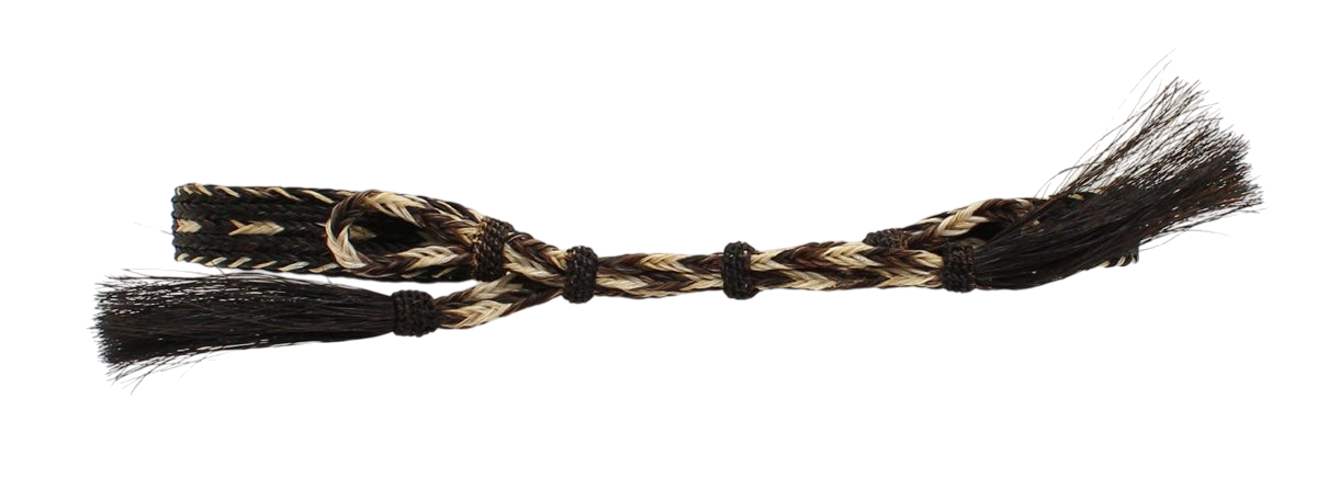 Genuine horsehair five-strand hat band by M&F, featuring natural horsehair strands for a stylish accessory for wide-brim hats.