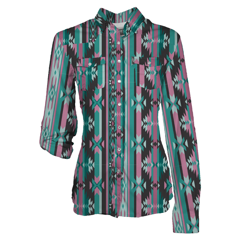 Hooey Womens Black/Teal/Pink Aztec HT2617AZBK - view 1