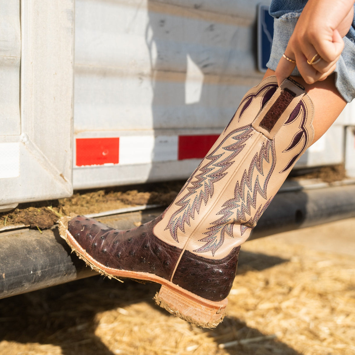 HYER Women's Harper Boot in purple and white, stylish ankle boots with a sleek design and comfortable fit.