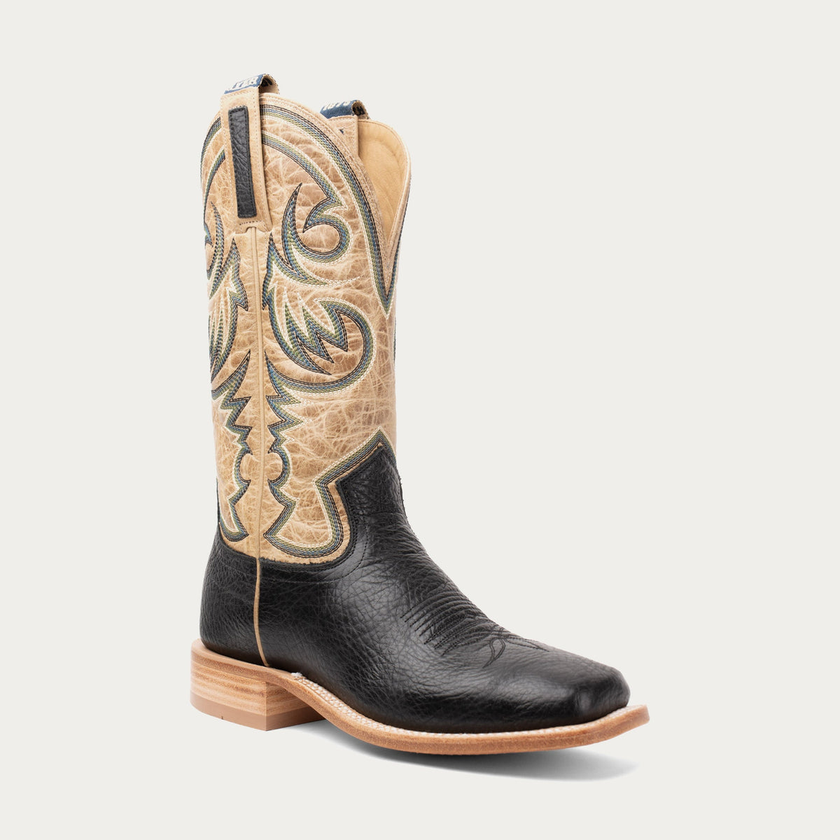 HYER Men's Sawyer 13-inch black cowboy boot with classic Western design and sturdy leather construction.