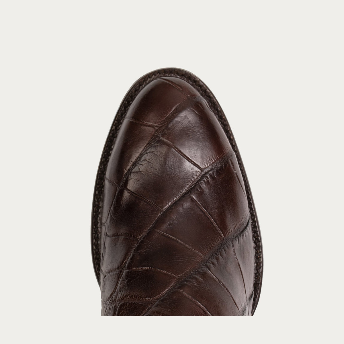HYER Men's 100 Western Boot, Chocolate American Alligator – toe