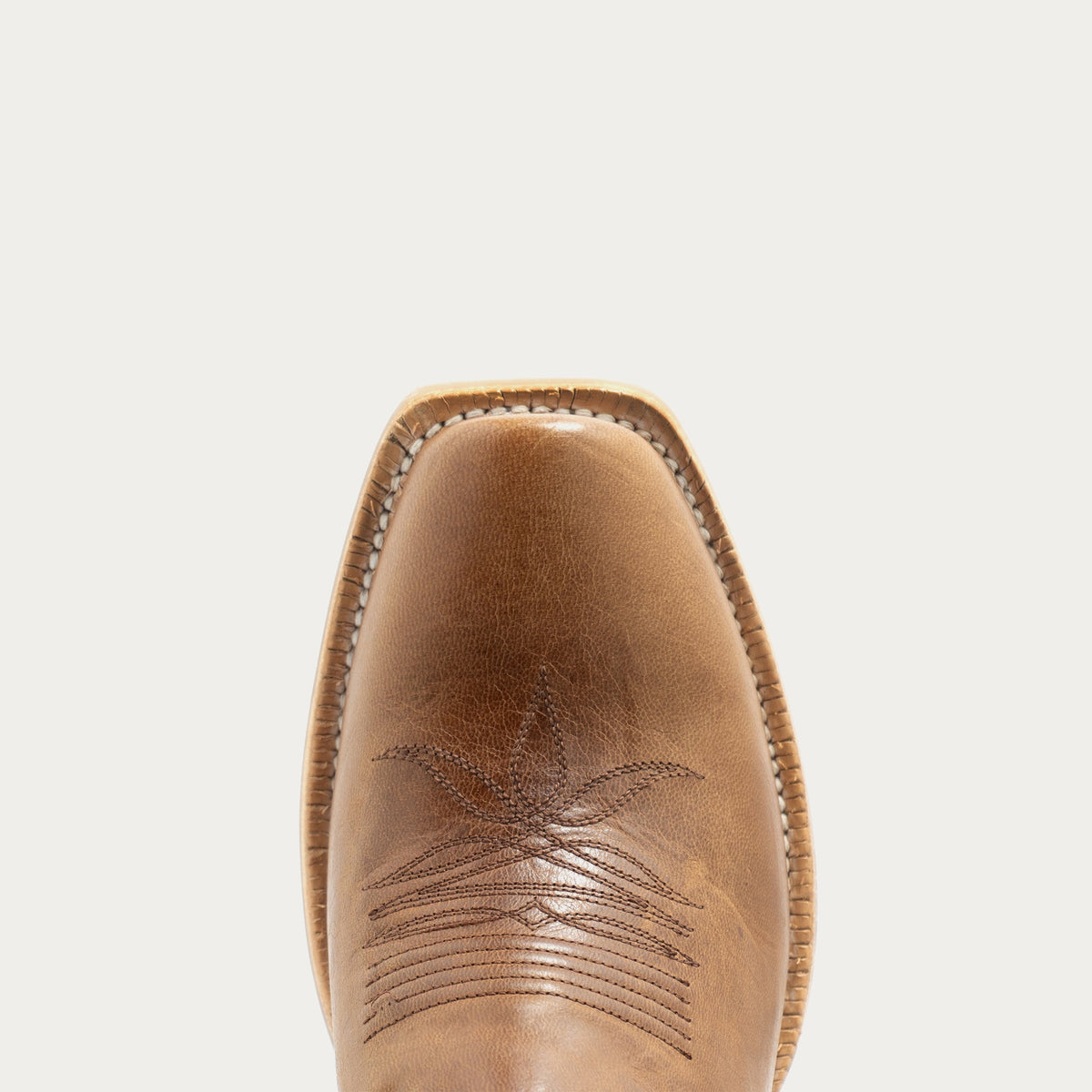 HYER Men's Burrton Western Boot, Tan/Red – toe