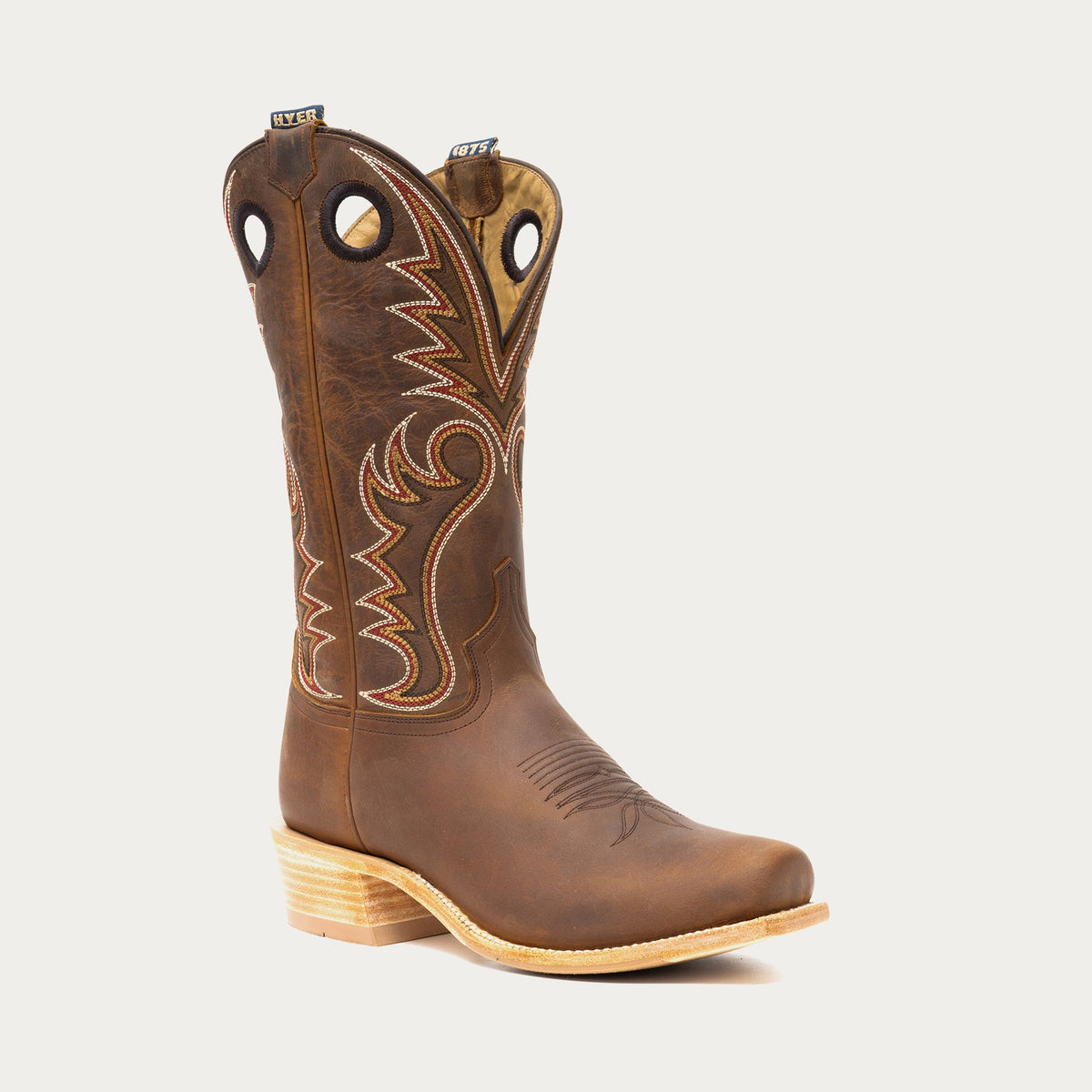 HYER Men's McCune 13" Cowboy Boot, Brown Butter Cowhide – 3-4 front