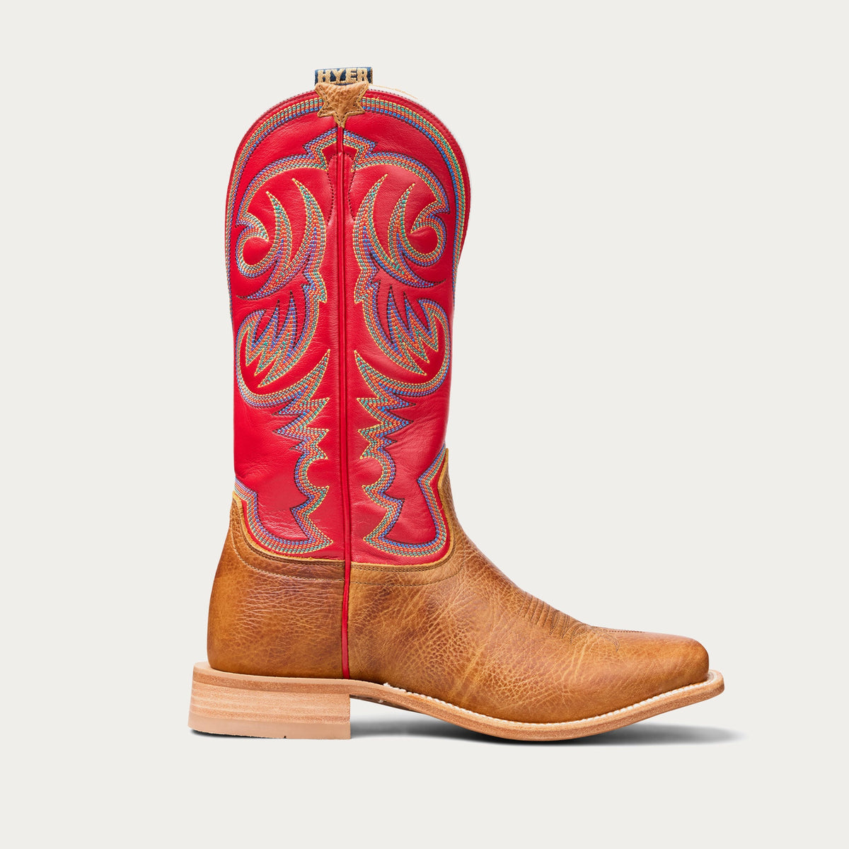 HYER Men's Sawyer 13" Western Boot, Tan/Red – side