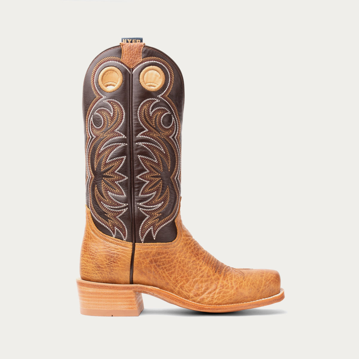 HYER Men's Riley 13" Western Boot, Tan/Deep Chocolate – side