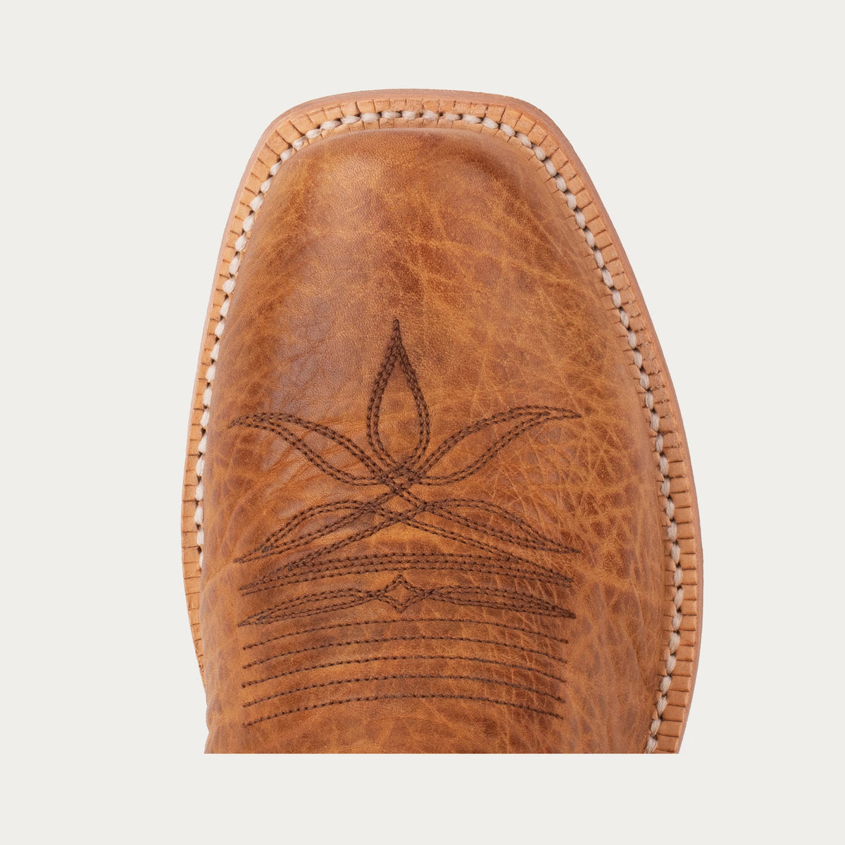 HYER Men's Riley 13" Western Boot, Tan/Deep Chocolate – toe detail