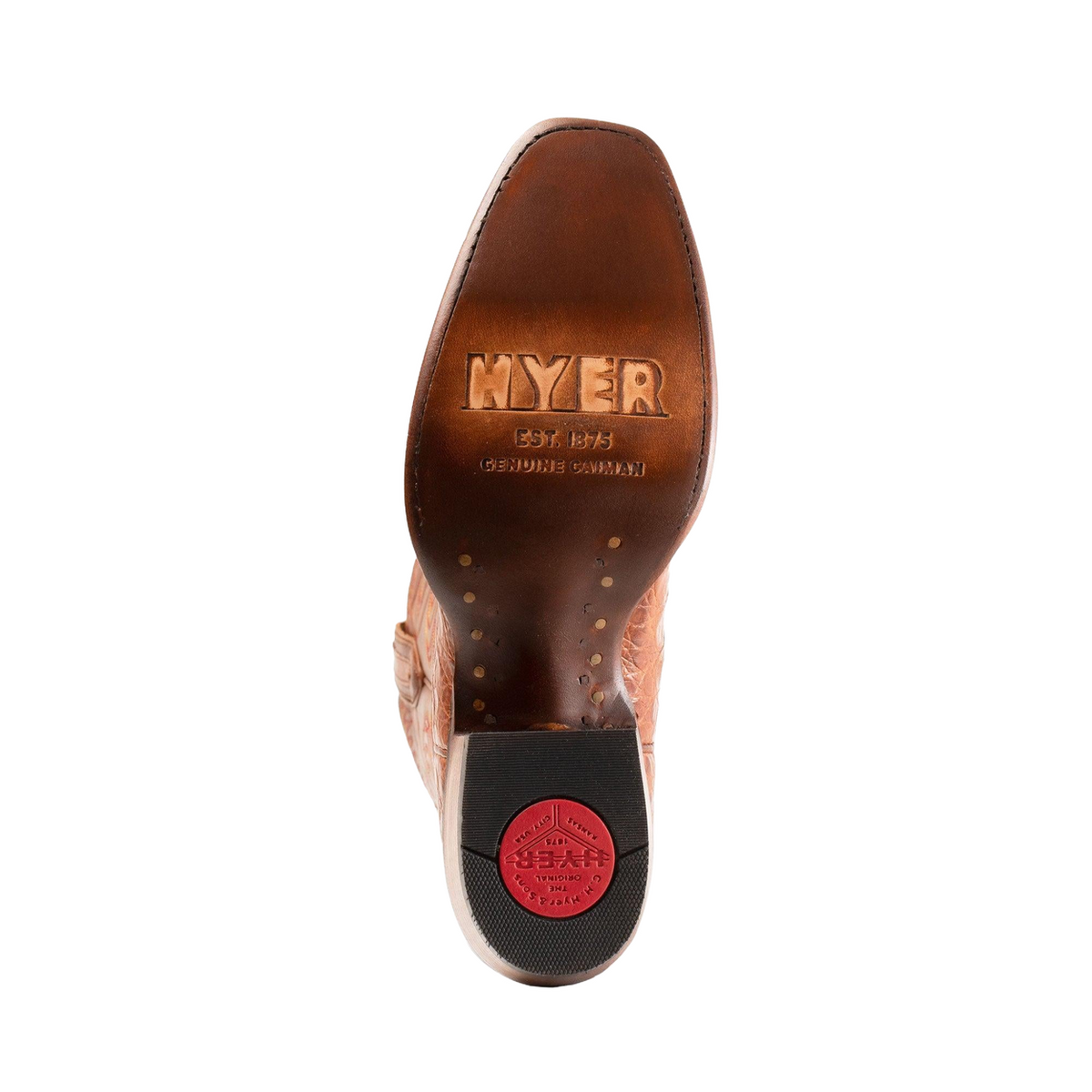 Hyer Women's Kensington Western Boot in cognac leather with pointed toe and Western stitching, stylish cowboy-inspired footwear.