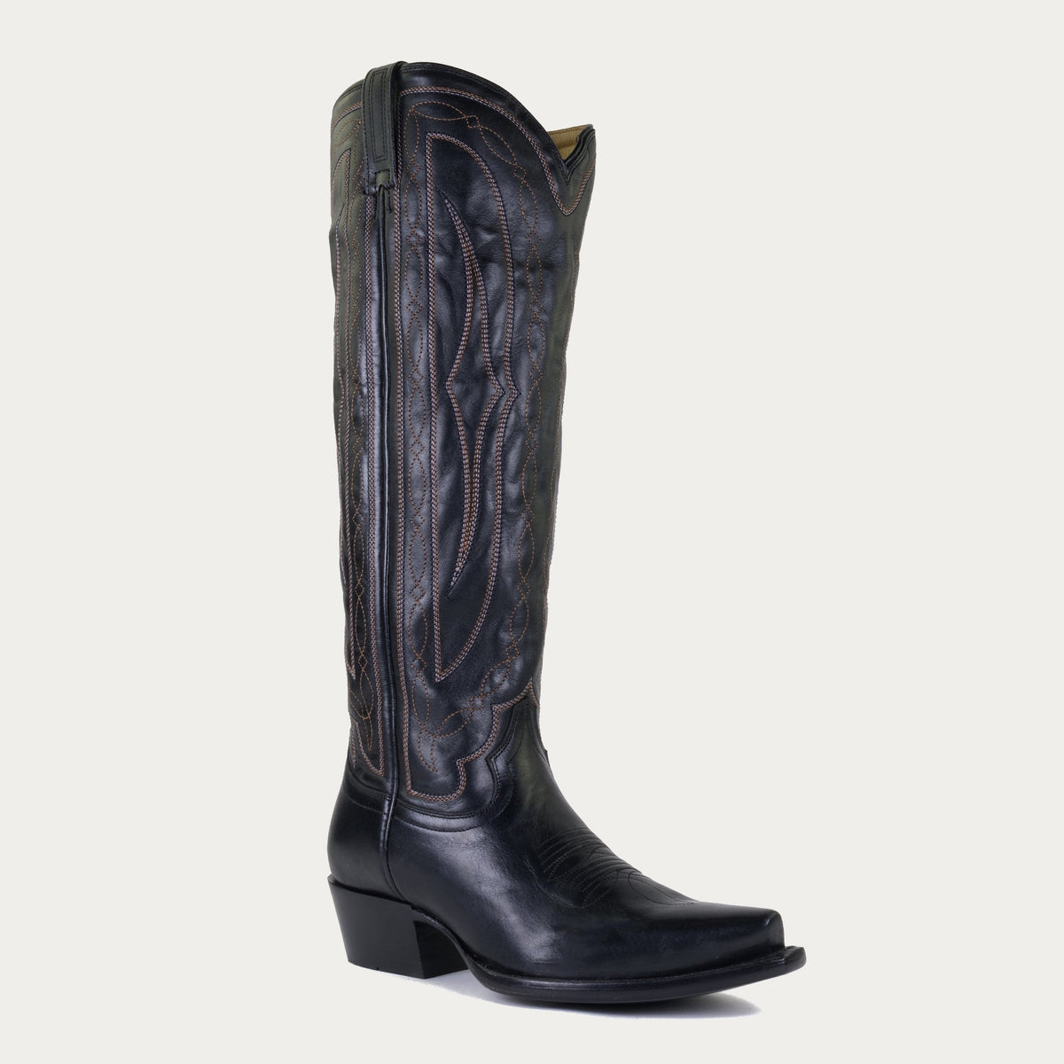 HYER Women's Wildcat Tall Black Boot showing sleek leather design and tall heel, ideal for stylish winter wear