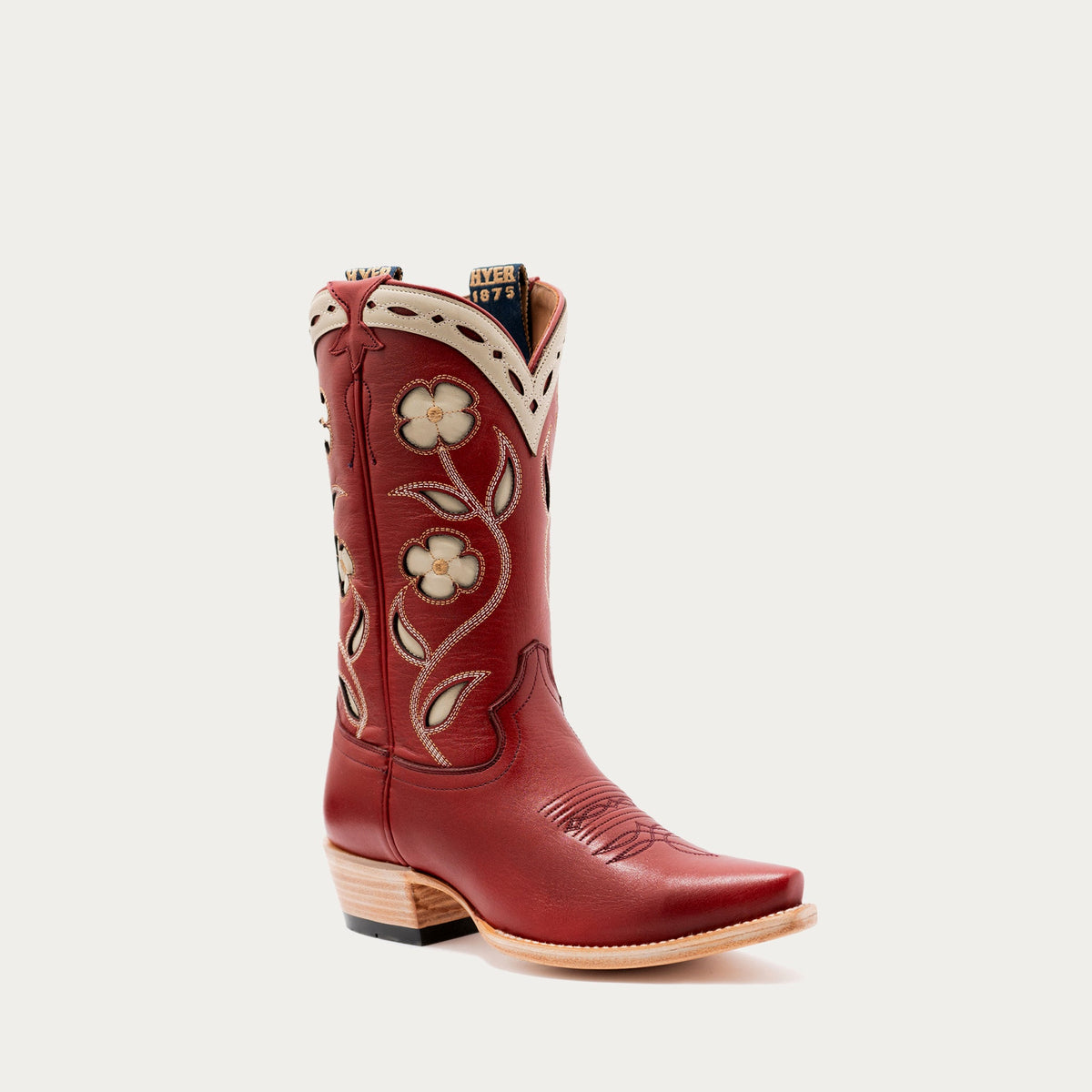 HYER Women's Hope 11" Western Boot, Red – 3-4 front
