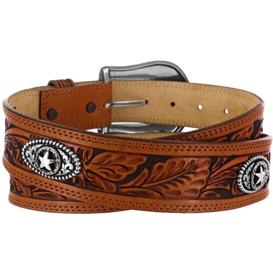 Justin 5 Star Ranch belt by Leegin, featuring detailed leather craftsmanship and Western-style design.